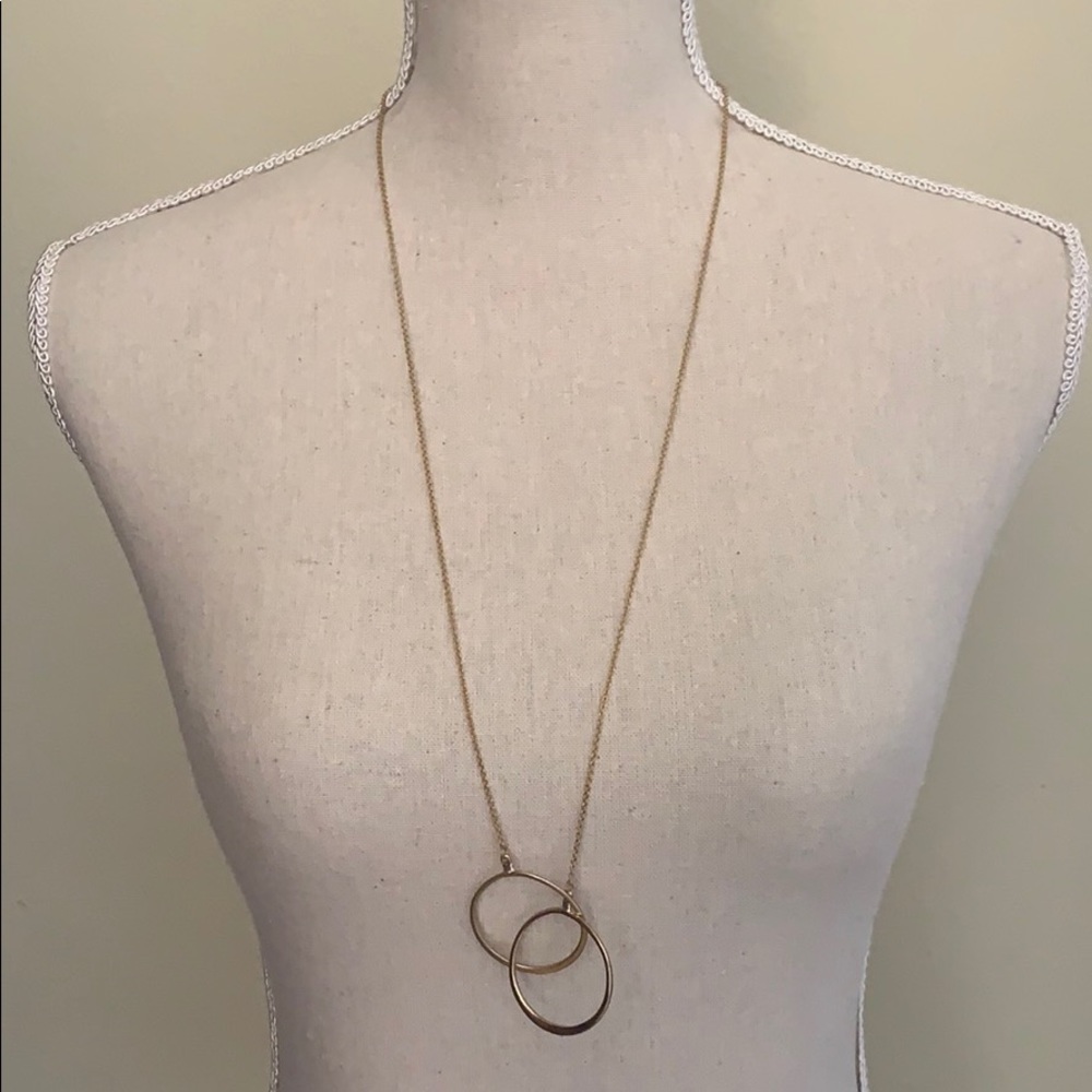 Gold Long Loop Through Necklace - Picture 3 of 4